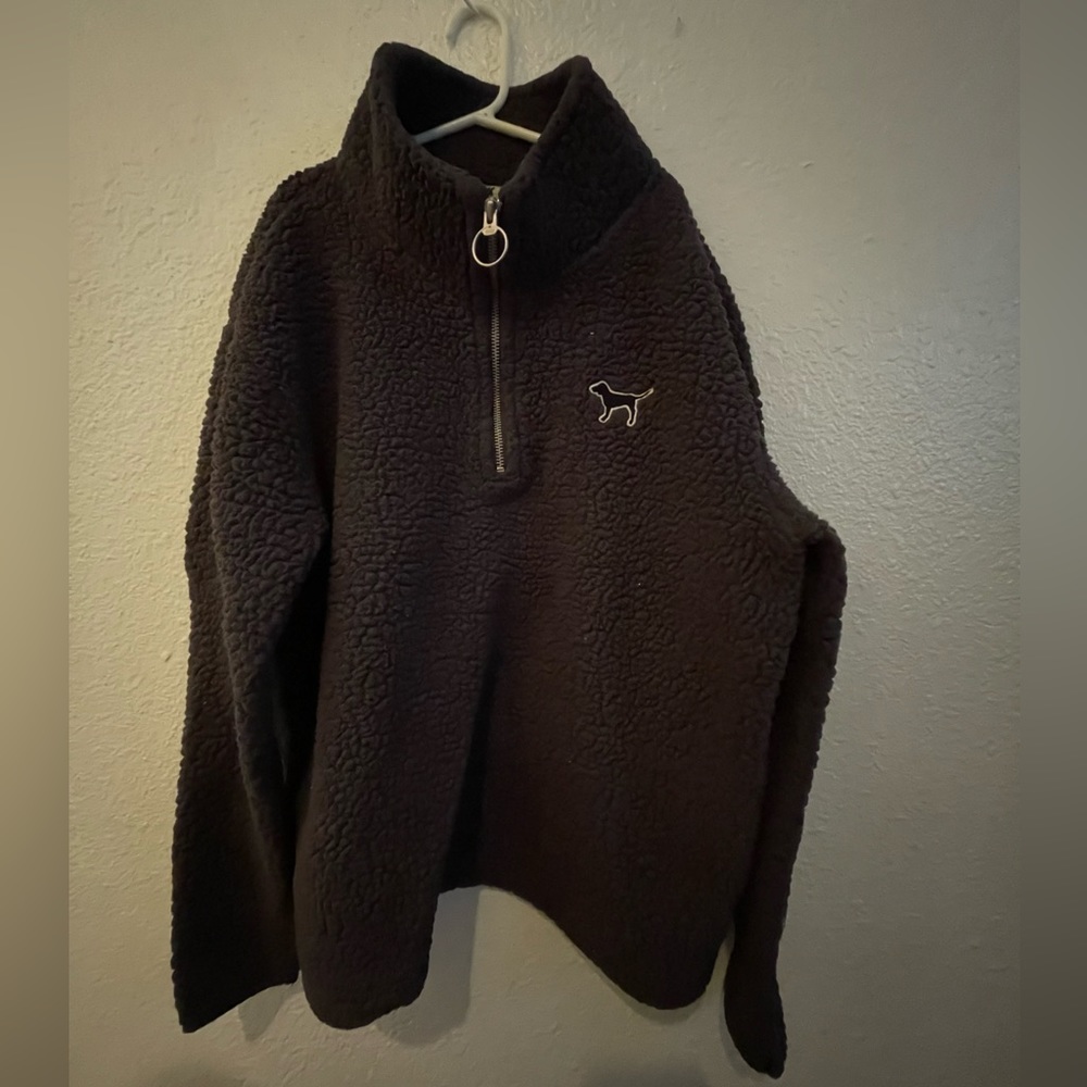 gray fleece quarter zip